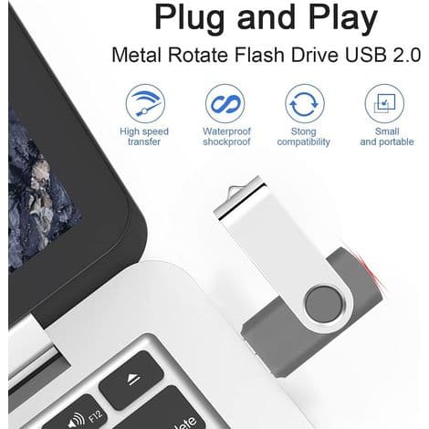 USB-minne - 32 GB - USB 2.0 - Vridbar - För datalagring och överföring - 5-pack