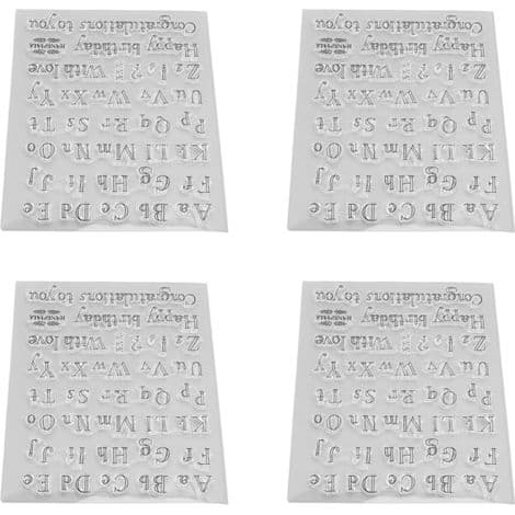 Sæt med 4 klare TPR-stempler. Print og genbrug. Til kortfremstilling og scrapbooking.