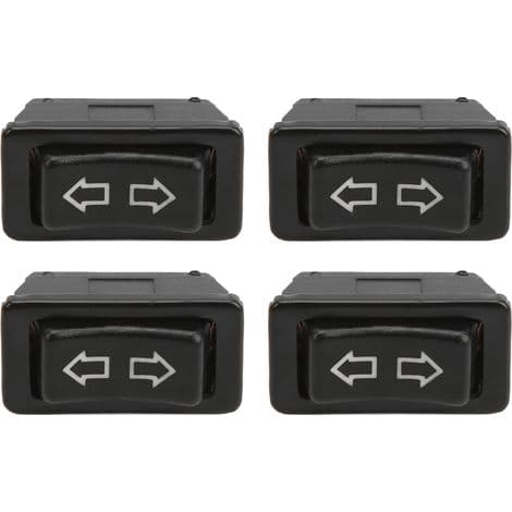 Elektrisk vindusbryter - 5 pinner - DC12V 24V - 20A - Grønt indikatorlys - Universell for biler - 4 stk