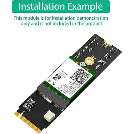 M.2 NGFF A+E Key - M.2 Key M WiFi/Bluetooth-sovitinkortti Intel AX200/AX201/AX210:lle