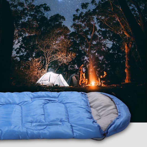 Letvægts sovepose med hætte til camping, trekking og backpacking