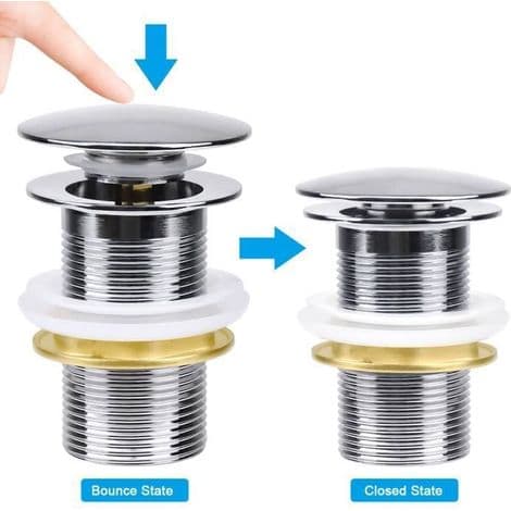 Standard-G 1 1/4\" Bottenventil utan bräddavlopp. Universell Pop-Up Bottenventil