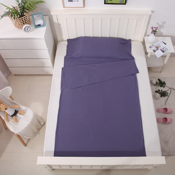 Lett soveposefor, pustende polyesterfiber, for camping, reise og hoteller