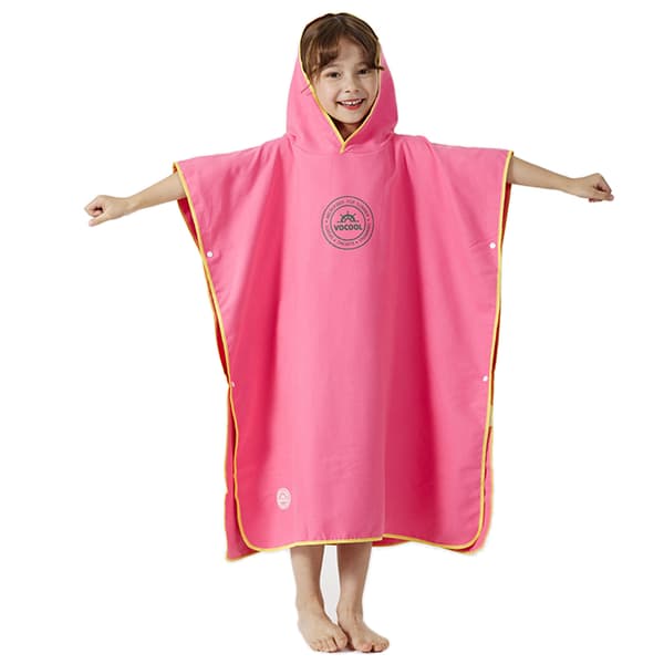 Børnehættebadehåndklæde, hurtigtørrende poncho til strand og pool, blødt og holdbart