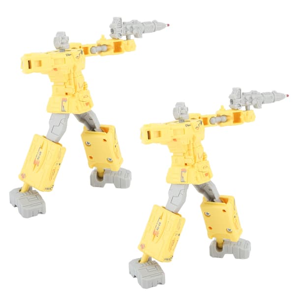 2 st transformerbar robotpenna, deformationsrobot, gult pennfodral