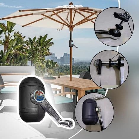 Håndsving - Til udendørs parasoller - 360° rotation - Kompatibel med de fleste modeller - 1 stk.