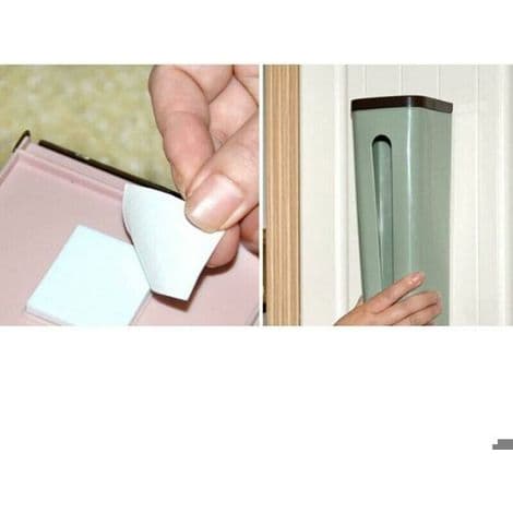 Veggmontert søppelposeløser. Handleposebeholder. Søppelposeorganisator. Plastposeholder