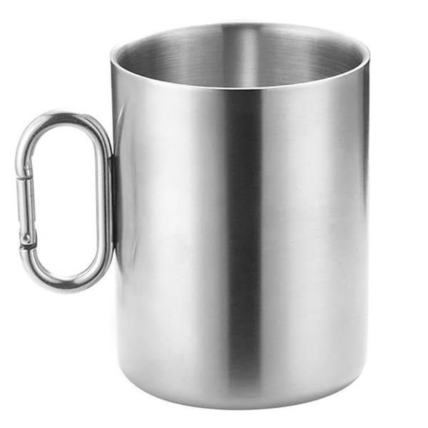 304 Rostfritt Stål Camping Vattenmugg med Karbinhake 200ml/300ml/400ml