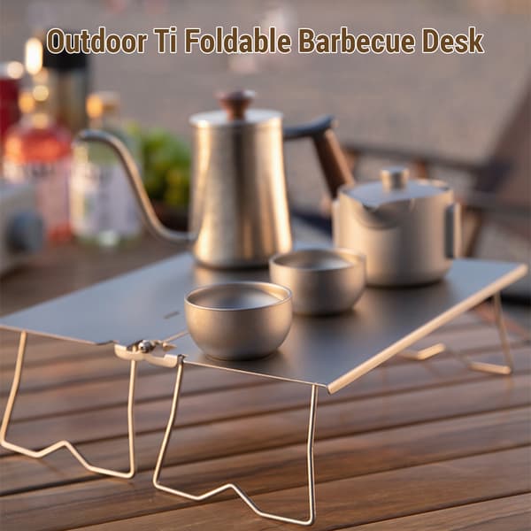 Fällbart Ti Eldstadsgallerbord för Camping, Picknick, Vandring och Utomhusbruk