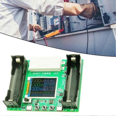 Digitalt display batterikapacitetstester. Intern modstandskapacitetsmålemodul. Til test af batterikapacitet.