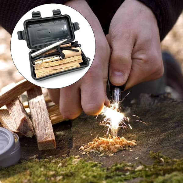 Camping Fire Starter Sæt med Blæserør, Overlevelsesfløjte og Ildpind