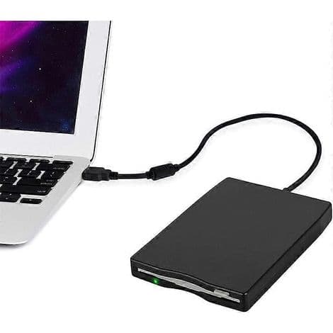 Bärbar extern 3,5-tums USB-diskettstation, 1,44 MB. Kompatibel med Windows XP-datorer.