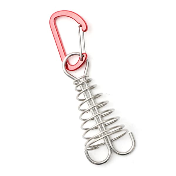 Däckankarpinnar med infällbart fjäderspänne, vindrep, aluminiumlegering, campingverktyg