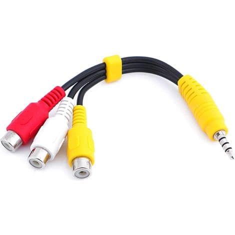 AV-adapterkabel - 3,5 mm han til 3 RCA hun - Til TV - 23 cm