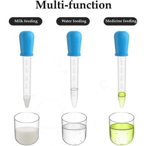 Förpackning med 20 silikondroppflaskor med rengöringsborste. Plastpipetter. Ögondroppar