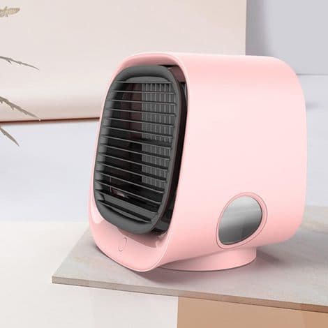 Bærbar Aircondition - USB Vandkøler - 3-trins Ventilator og Luftfugter - Til Soveværelse, Kontor, Bil - 1 Styk