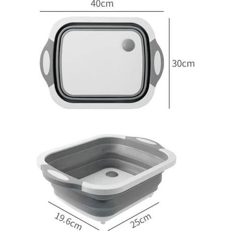 Multifunktionelt skærebræt - Sammenklappeligt - Skridsikkert - Ergonomisk - 3 i 1