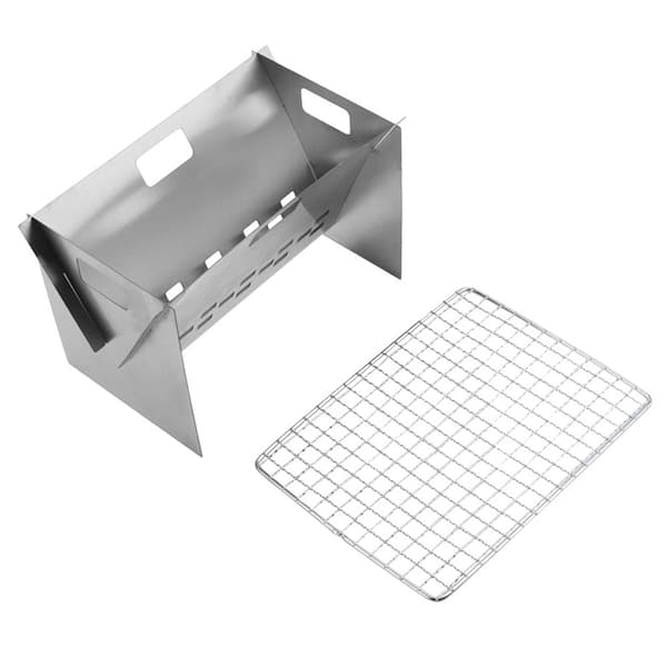 Bærbar Mini Sammenfoldelig Campingovn i Rustfrit Stål til Camping, Vandreture, Backpacking og Grill.