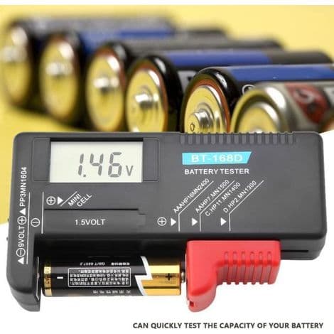 Batteritester - BT-168D - Digital LCD - Kompatibel med AA, AAA, 9V