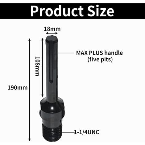SDS MAX Adapter - 1 1/4\" UNC Gevind - Til SDS MAX Kernebor og Borehammere - 1 Styk
