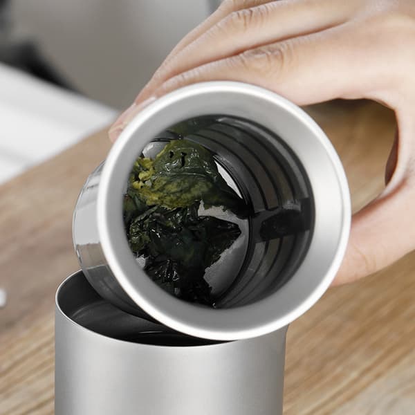 Te-infuser i titaniumnet til kedel, tekop, letvægts, rustfri, størrelser S/M/L/XL