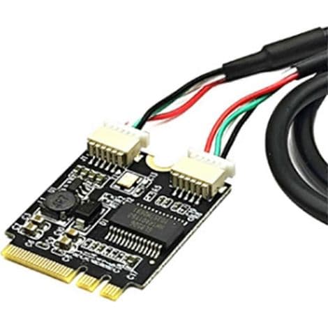 KEY AE til USB 2.0 udvidelseskort. M.2 NGFF til USB riser-kort. KEY AE til dobbelt USB 2.0 port interface.