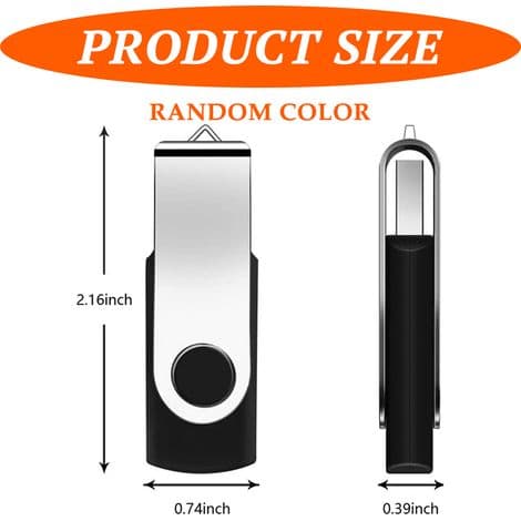 USB-minne - 32 GB - USB 2.0 - Vridbar - För datalagring och överföring - 5-pack