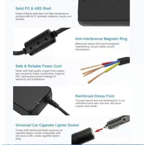 220V til 12V 10A Bilstrømadapter - Sigarettenneradapter - 12V Biltilbehør