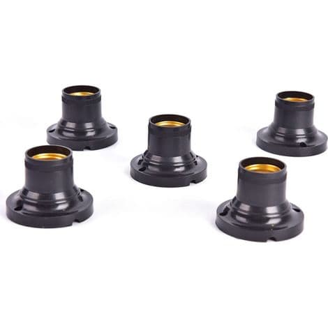 10-pack E27-socklar för LED-lampor. Svart