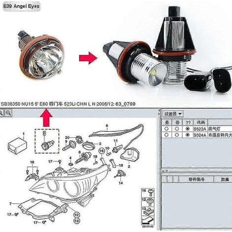 8000K bärnstensfärgade LED Angel Eye-lampor för positionsljus/ljusringar för BMW E39 E53 E60 E63 E64 E66 E87 5 6 7 X3 X5 [2-pack]