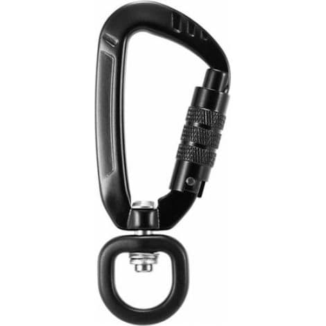 360° roterande karbinhake. 4 kN. 2-pack. Svart
