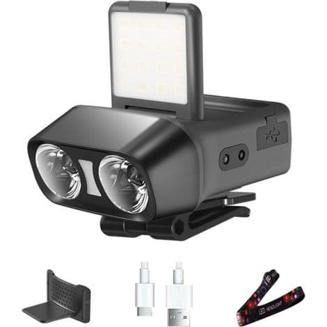 Justerbar LED-pandelygte – IPX4. 5 tilstande. Lyssensor – Ideel til camping, gør-det-selv og udendørs brug.
