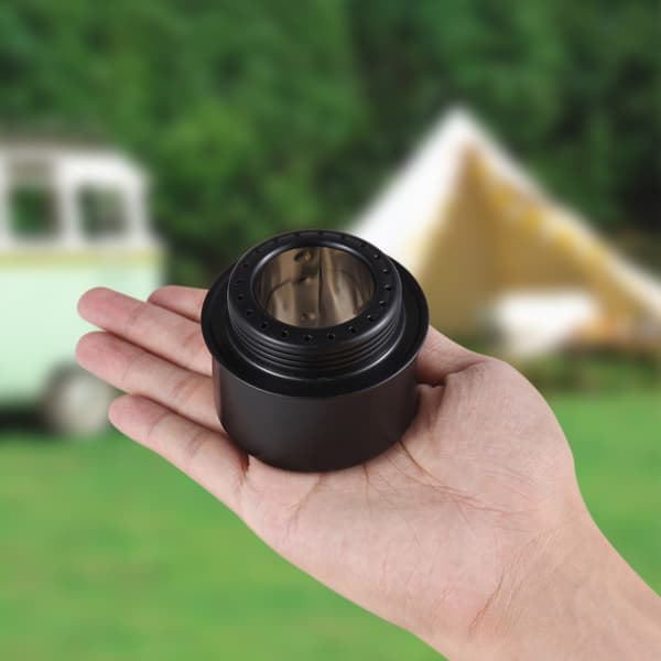 Mini eldstad i aluminiumlegering med korsstöd för camping, vandring och backpacking.