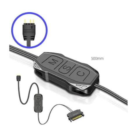 AR-1 5V 3-bens ARGB LED-controller - 15-bens SATA-strømforsyning - RGB LED-strip-controller til blæser