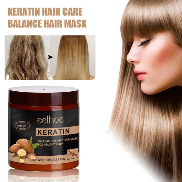 2 st EELHOE Nut Keratin Hårmask Reparerar Frissigt och Torrt Hår, Mjukgör och Vårdar Håret 2Pcs
