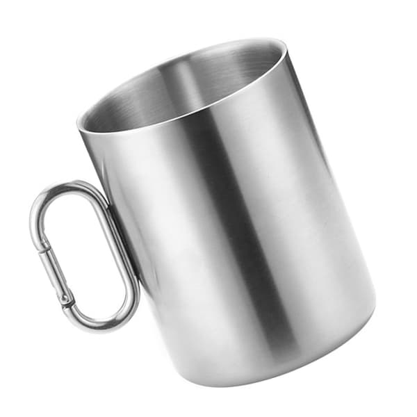 304 Rostfritt Stål Camping Vattenmugg med Karbinhake 200ml/300ml/400ml