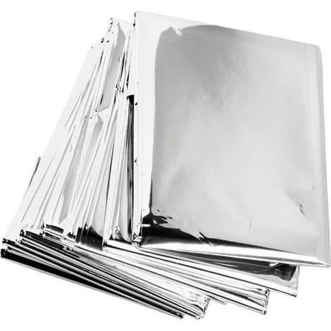 Mylar Nøddeppe - 213 x 132 cm - Til Udendørs Overlevelse og Redning - 4 Stykker