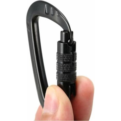 360° roterande karbinhake. 4 kN. 2-pack. Svart