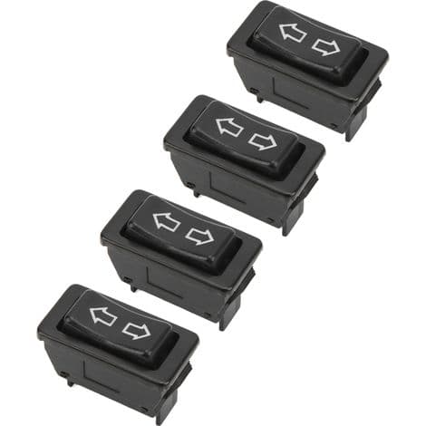 Elektrisk vindusbryter - 5 pinner - DC12V 24V - 20A - Grønt indikatorlys - Universell for biler - 4 stk