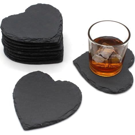 Hjerteformede brikker. Dekkebrikker 11x11cm (4 stk). Valentinsdagsgave til ham/henne