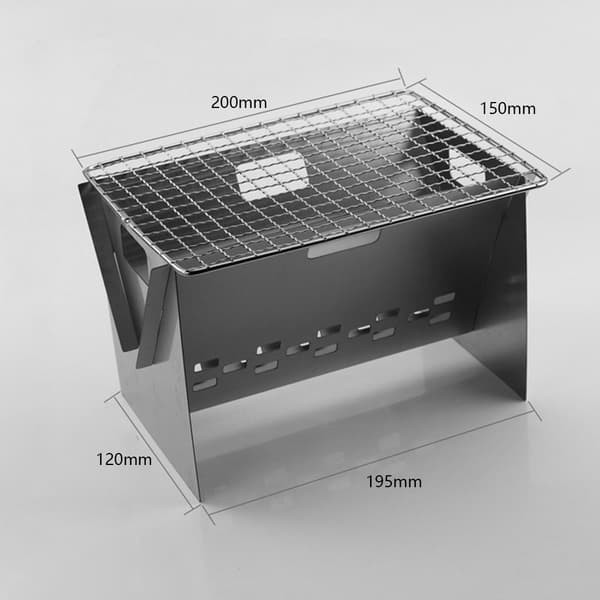 Bærbar Mini Sammenfoldelig Campingovn i Rustfrit Stål til Camping, Vandreture, Backpacking og Grill.