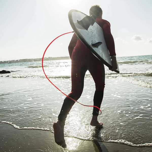 Surfbræt og Paddleboard Leash 9ft med Lomme til Shortboard, Longboard og Stand Up Paddleboard