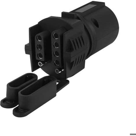7-pin til 4-pin/5-pin rund adapter. Flat blad. For tilhengere, bobiler og båter.