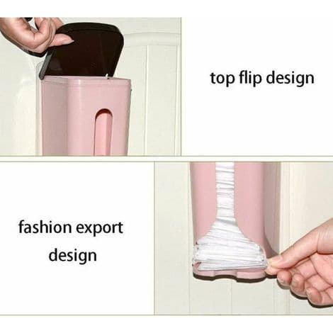 Veggmontert søppelposeløser. Handleposebeholder. Søppelposeorganisator. Plastposeholder