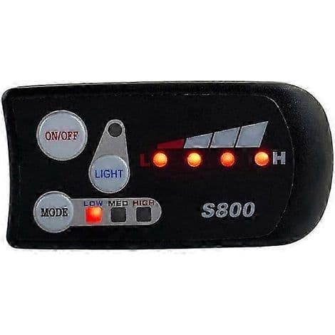 S800 LCD LED kontrolpanel til 36V/48V elcykler. 5-benet vandtæt controller. Nye modeller
