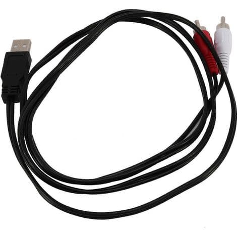 USB A han til 2 RCA han hjælpe lyd-/videokabel (1,5 m) til PC og TV.