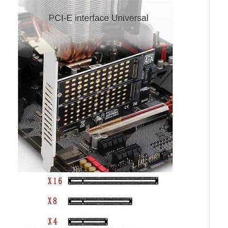 M.2 NVMe NGFF til PCIe SATA SSD-adapter, PCIe til M.2/M.2 SATA-adapter, M.2 PCIe SSD-adapter, Key M, Key B