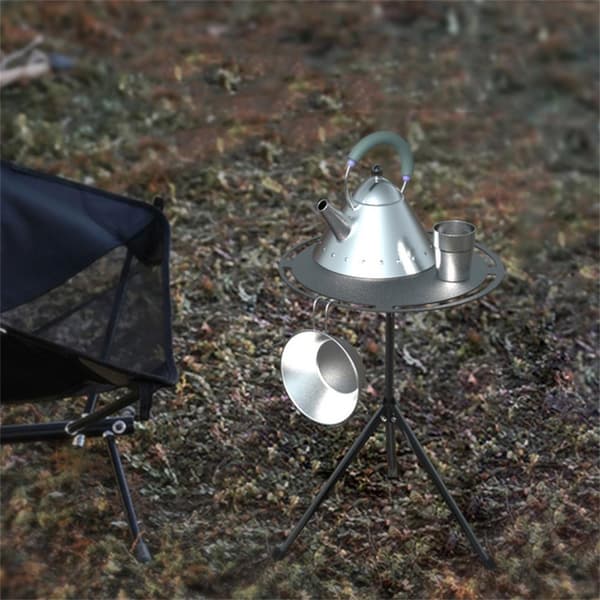 Bærbart foldbart picnicbord i aluminium, justerbart, til camping, strand og havebrug.