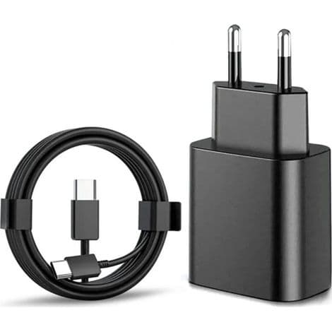 45W hurtigoplader til Samsung USB-C + 2m USB-C-kabel, sort