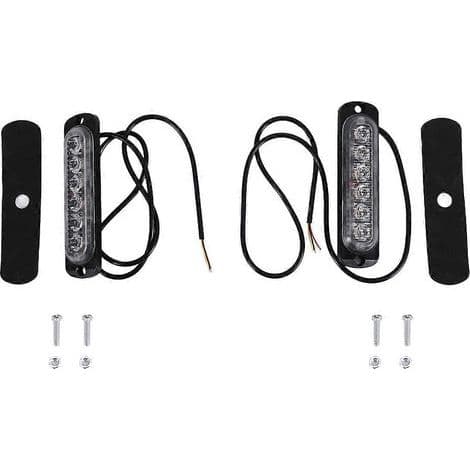 LED nødblinklys. Gul. 6 LED-er. Nødvarselblinklys for biler og lastebiler. Strøm av.